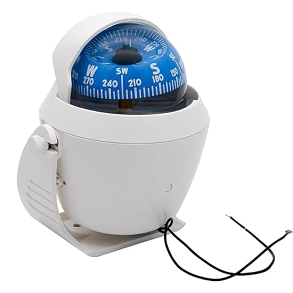 Riloer Bussola Marina con Staffa di Montaggio, Illuminazione LED 12V, Impermeabile per Barche Auto Camper