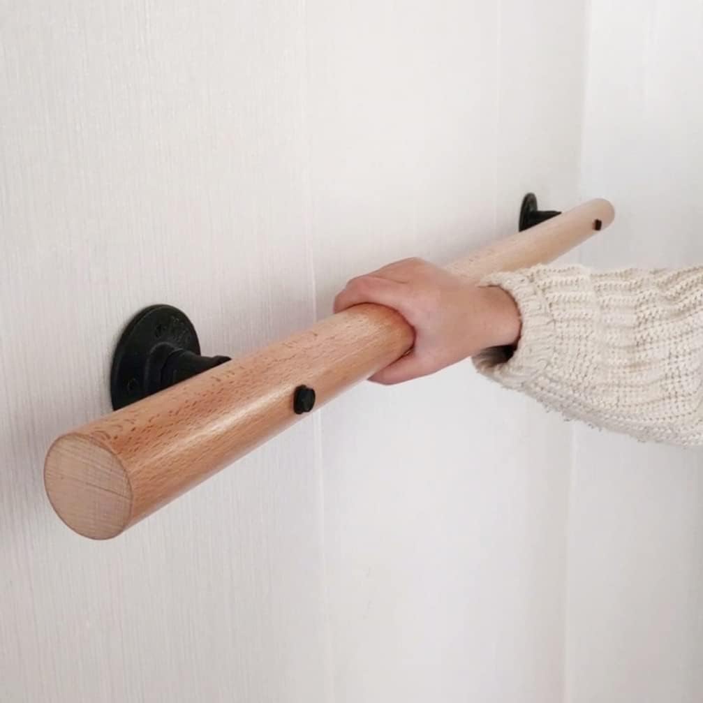 DOITOOL 2 Pcs Handrail Bracket for Stair Iron Railing Brackets for Handrail Interior Railing Accessory Wall Mount Hand Rail Support for Home Office Store Hotel