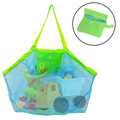 Annhao Borsa da Spiaggia in Tessuto, Grande Borsa da Spiaggia in Tessuto a Rete con Tote, Zaino, asciuga la Sabbia degli Asciugamani, Perfetta per Contenere i Giocattoli dei Bambini