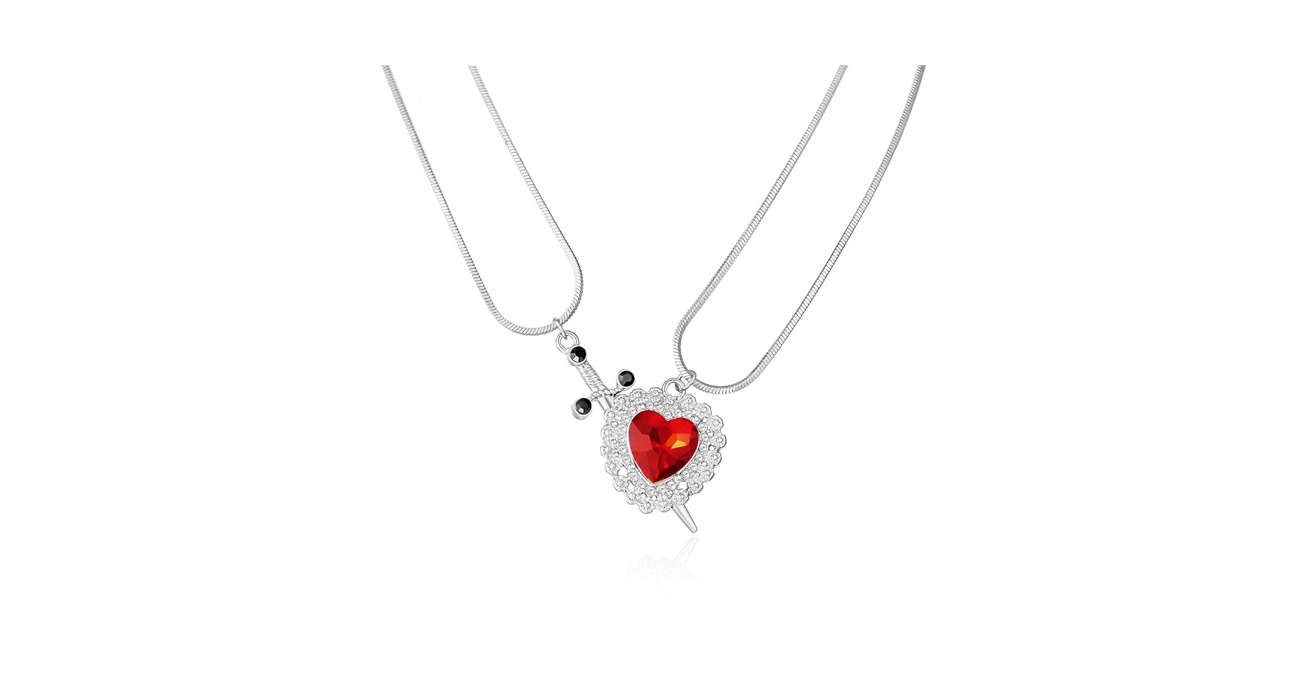 Amazon.com: vdwv Personality Red Zircon Love Heart Dagger