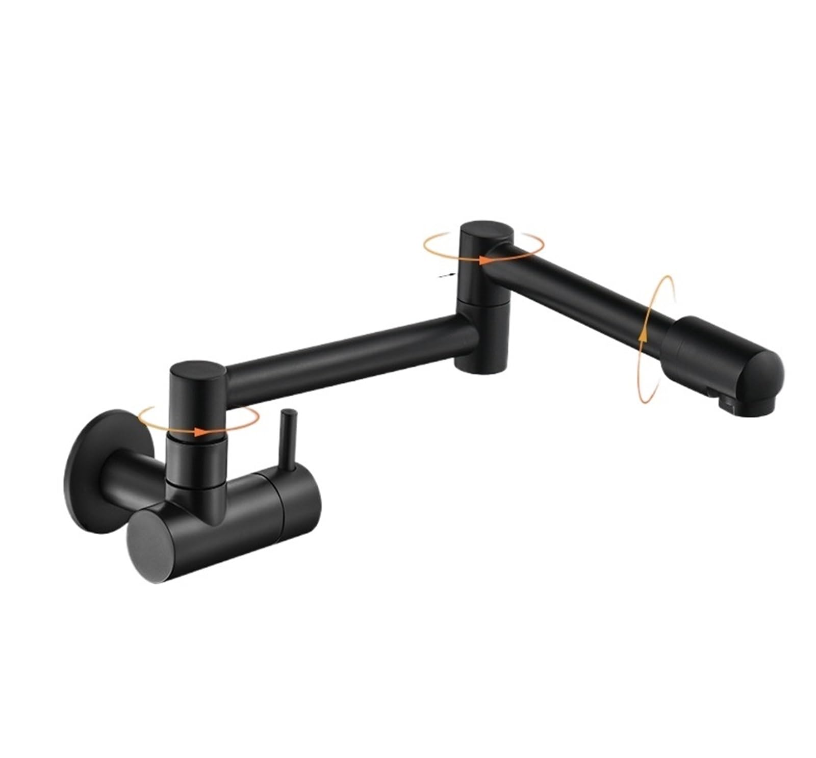 CZYWKDDPP Kitchen Tap, Water Taps Lengthen Wall Mount Single Cold Faucet, Laundry Pool Mop Balcony Pot Filter(Black Faucet only)