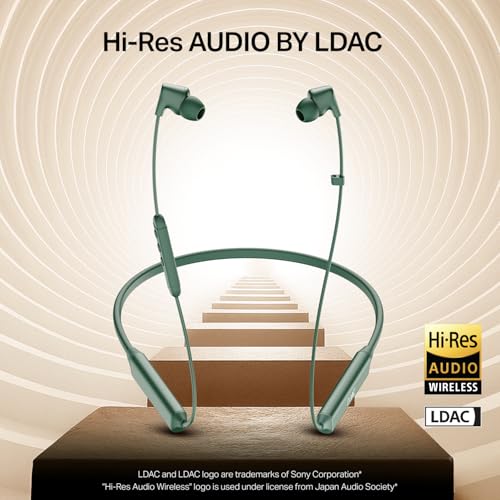 Image of Boat Rockerz Trinity Grande, 150H Battery, Hi Res Audio by LDAC, Dual Pair, ENx Tech, Stream Ad Free Music via App Support, Bluetooth Neckband, Wireless with Mic Earphones (Green)