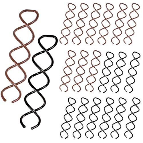 20 Pcs Spiral Hair Pins 2 Colors Spin Pins for Hair Alloy Spiral Bobby Pins Bun Twist Spiral Hair Pins with Non-scratch Rounded Tips for Women (2.36 Inches)