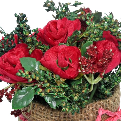 Image of Cortina Cylindrical Tea Orange RoseEco Sustainable Flower for Home - Multicolor-12