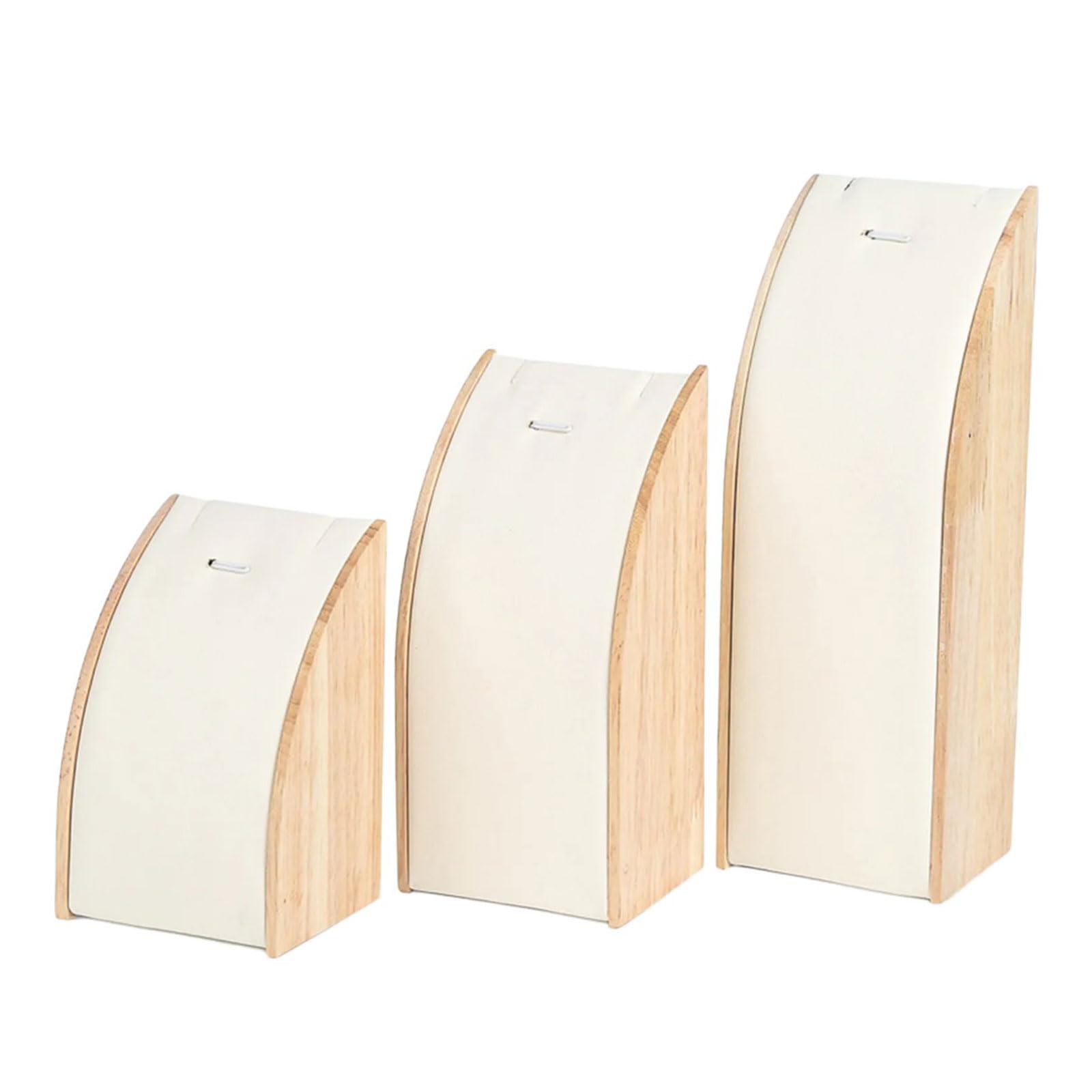 RAFGALDEX Fashionable Sturdy Wood Jewelry Display Rack 3 Pieces Set for Necklace and Pendant Exhibition Organization Retail Jewelry Display