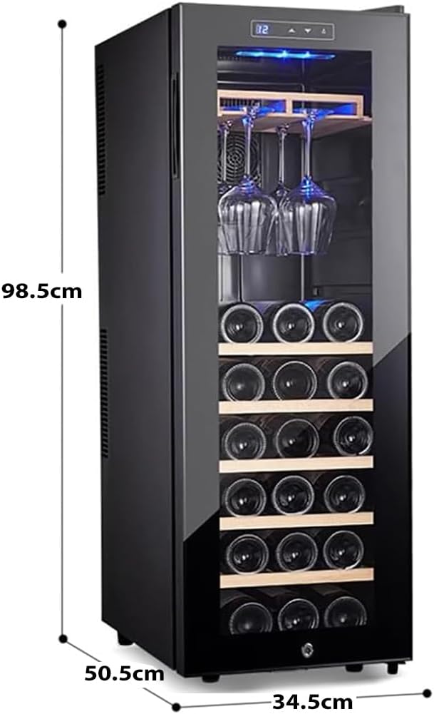 Wine Cellar with Adjustable Temperature Control, Mini-Fridge with Digital Touchscreen, Split Storage, Freestanding Wine Fridge for Up To 21 Bottles, Energy-Efficient Cooling And LED Display