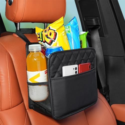 Image of FrgKbTm 2Pack Car Seat Back Organizer, Waterproof Car Backseat Organizer with Cup Holders Large Capacity Hanging Car Storage Bag for Phones Documents Cups Bottle Travel Compatible with Most Vehicles