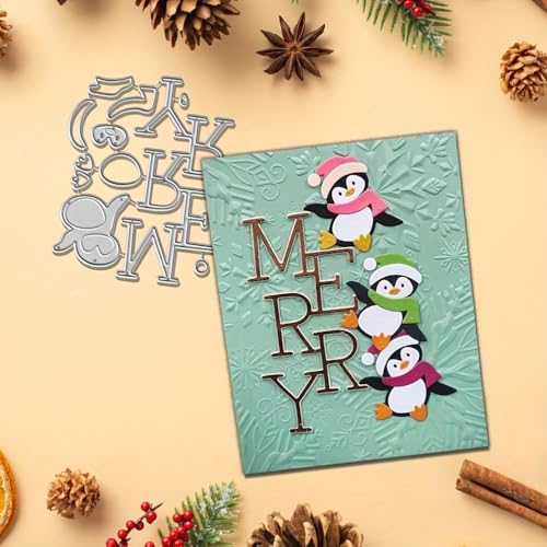Merry Christmas Penguin Die Cuts for Card Making Stamps Cutting Dies for DIY Paper Scrapbooking Crafts Embossing Decorations