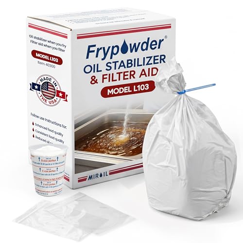 MirOil L103 BULK SAVER Fry Powder Oil Stabilizer and Filter Aid, CS of 3 x gallons for Fryers Oil Saving, Item 403000, Reduce Oil Usage