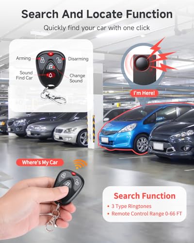 Alarma para coche LNKERCO SF04R sistema antirrobo de vibración 110dB con 10 niveles de sensibilidad ajustable dispositivo inalámbrico para moto, bicicleta eléctrica, coche, camión, RV miniatura 5