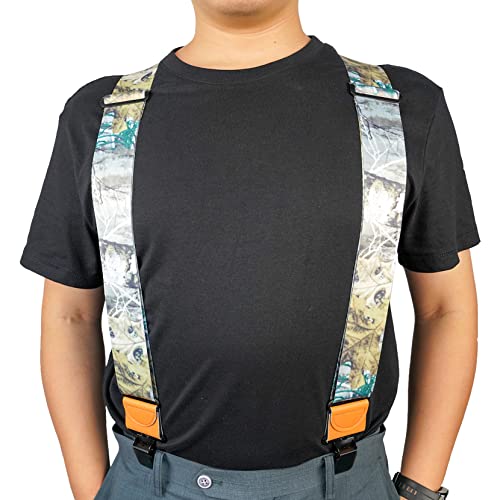 Melotough NO Men'S Industrial Strength Camo Suspenders Partial Elastic Tradesperson'S Suspenders 2 Inch Wide Tool Belt Suspenders thumb #1