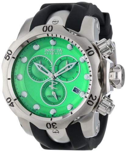 Invicta Men's 6105 Venom Reserve Chronograph Green Dial Black Polyurethane Watch