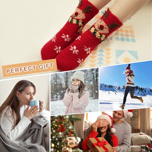 Image of Warm Cozy Valentines Gifts for Women-Fuzzy Socks, Warm Cozy Fluffy Super Soft Slipper Socks, Warm Socks for women,Free Size