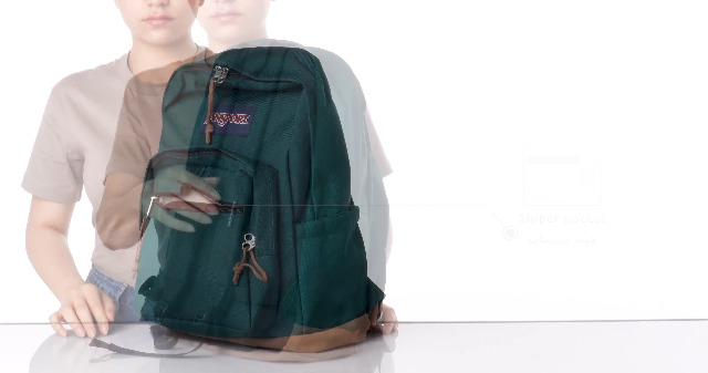 JANSPORT Right Pack Backpack - School, Travel, Work, or Laptop Bookbag with Suede Leather Bottom with Water Bottle Pocket, Deep Juniper : Buy Online at Best Price in KSA