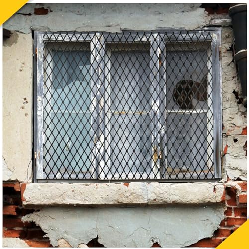 Gisafai GISAFAI-6A3-A 4 Pieces Expanded Metal 3/4 Inch 12 Gauge X 24 Inch X 24 Inch Expanded Steel Expanded Metal Sheet 24 X 24 Inches Perforated Metal Grate Screen Expanded Metal Steel thumb #5
