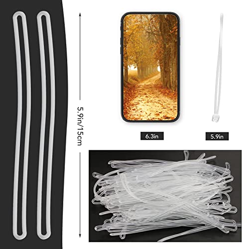 200PCS Amersumer 6Inch Clear Plastic Luggage Tag Worm Loop Strap for Bag Tags.2