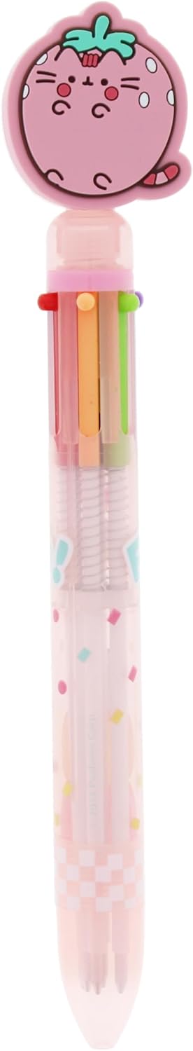 Blueprint Collections Pusheen Multi Colour Pen | 6 Colour Pen | Writing Pen | Novelty Pen | Multicoloured Pen | Cute Stationary | Kawaii Stationery | Pusheen Stationery, PUFR6005