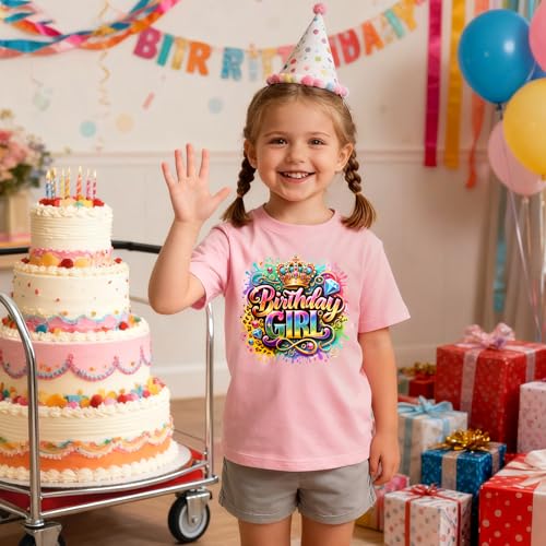 Birthday Girl Shirt 2nd 3rd 4th 5th 6th 7th 8th Girls Birthday T-Shirt Cotton Short Sleeve Tee Top3