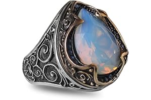 925 Sterling Silver Handmade Drop Shape Moonstone Ring: A Mystical Adornment for Men