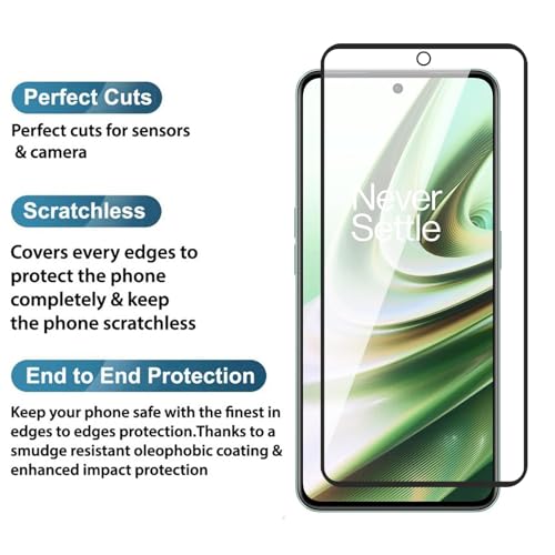 Image of DARKFIT Tempered Glass Premium Screen Protector Compatible for OnePlus Nord CE4 & Nord 4 | Edge to Edge with Easy Installation Kit | Scratch Resistance | HD Clear Glass (Black Border) | Pack of 1