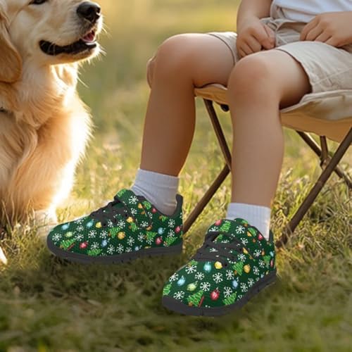 Kids Christmas Shoes for Girls Boys Single Buckle Sneakers Breathable Lightweight Mesh Running Walking Shoes3