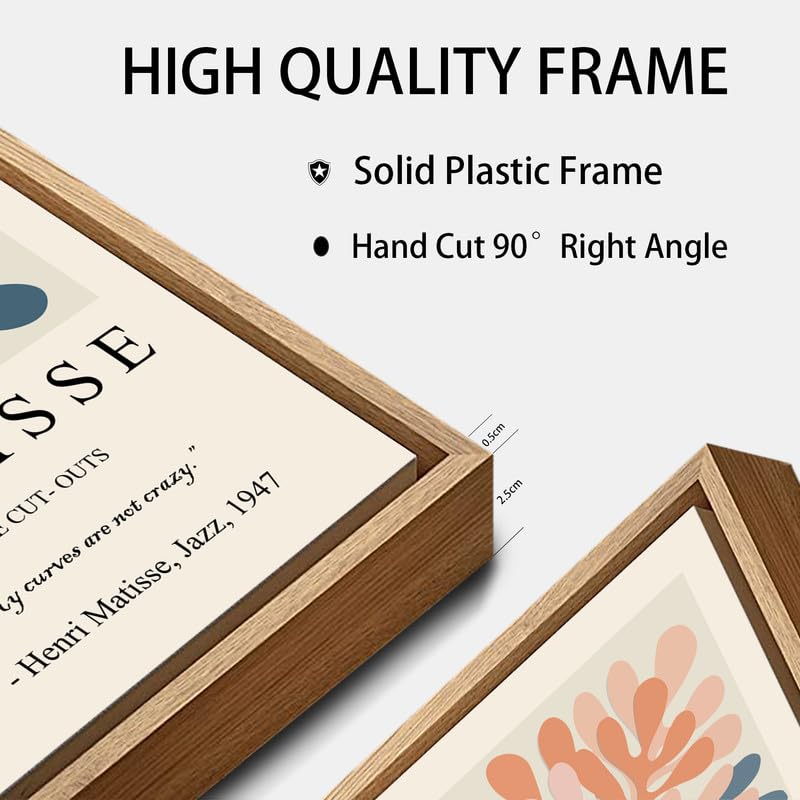 Zzuyi Henri Matisse Framed Wall Art,Boho Botanical Matisse Art Prints,Danish Pastel Room Decor Aesthetic,Danish Pastel Poster for Room Decor-12''x16''Natural Framed - Image 5