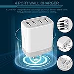USB Charger Cube, Wall Charger Plug, AILKIN 4.8A 4-Muti Port USB Adapter Power Plug Charging Station Box Base Replacement for iPhone 15 14 13 12 16 Pro Max/X/17, iPad Samsung Phones Charging Block - Image 4