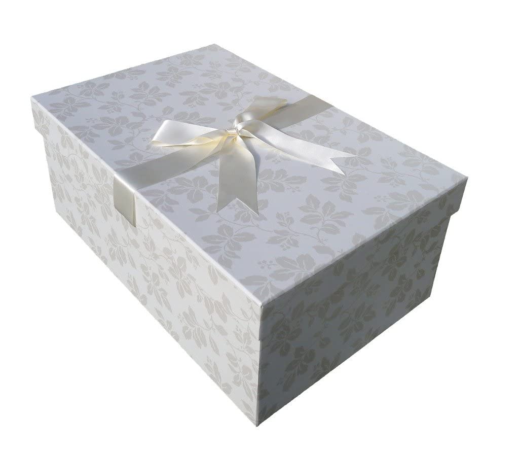 CAJA XL PARA ALMACENAR VESTIDO DE NOVIA (CLAREMONT IVORY) 75 x 50 x 30 cm. Almacenamiento de vestidos de novia, proteger, preservar. Hecho a mano en el UK. Materiales de pH neutro
