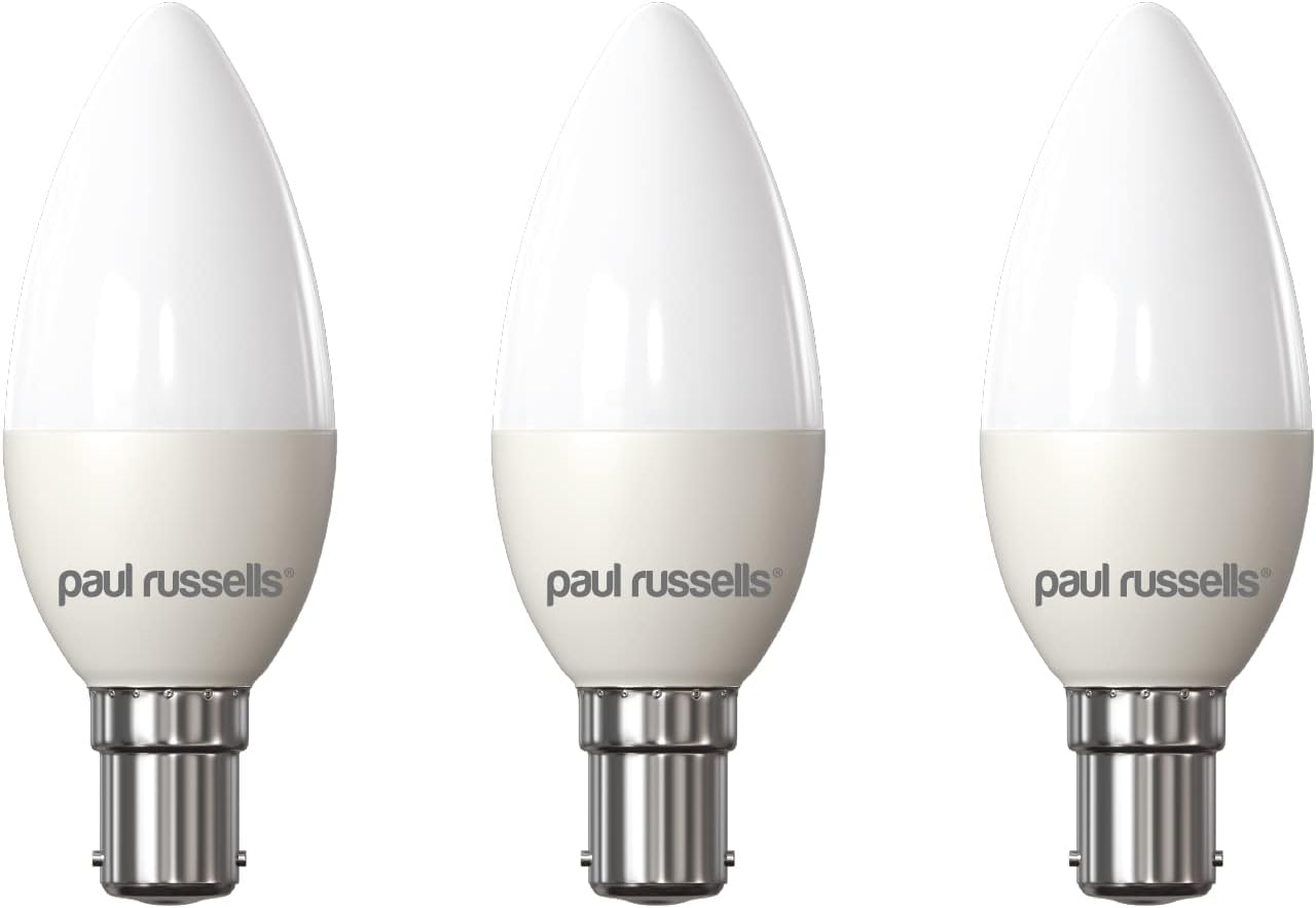 paul russells 6.5W LED Candle Light Small Cap B15D, 60w Bulb