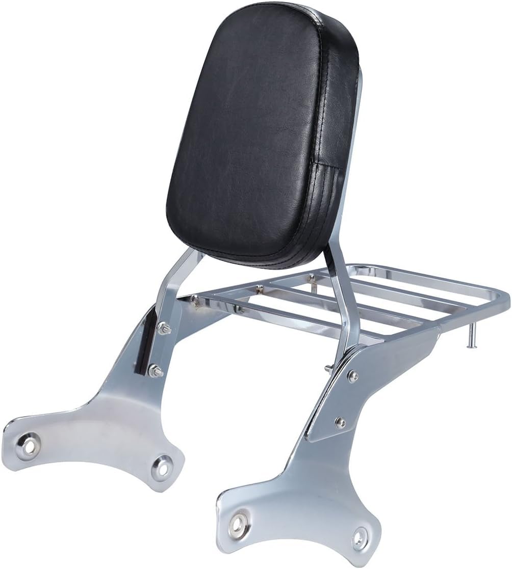 Samger Chrome Backrest Sissy Bar Portaequipajes Fit para Shadow VT750 C2 RC44 / VT400 1997-2003