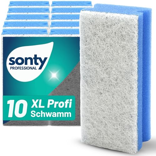 SONTY Profi Putzschwamm kratzfrei blau groß – 10x Jumbo...