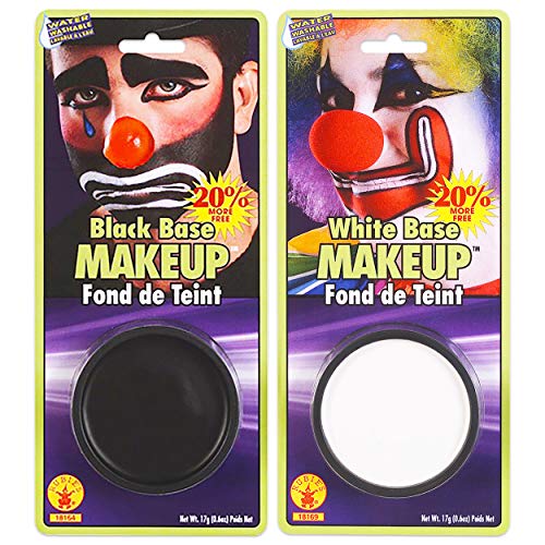 Halloween Cream Makeup Kit Set Face -- 5 Pack Bundle (Black and White Base Makeup, Green Black and Red Cream Makeup) - Image 3