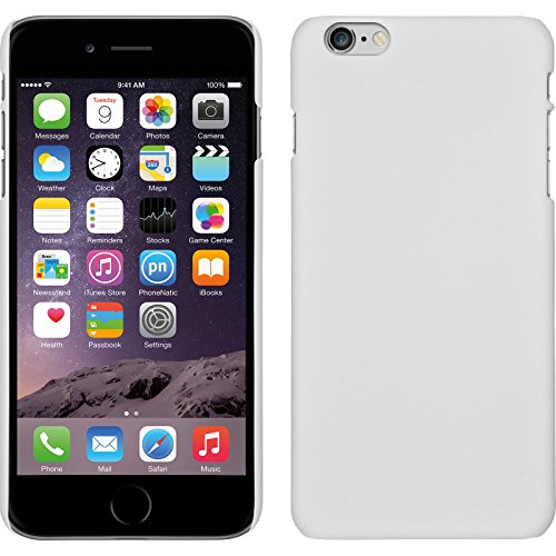 PhoneNatic Coque Rigide Compatible avec Apple iPhone 6 Plus / 6s Plus - gommée Blanc - Cover Cubierta + Films de Protection Cover