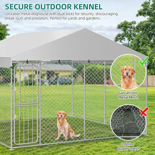 YITAHOME-Large-Outdoor-Dog-Kennel-989871FT-Large-Dog-House-Pet-Pens-Dog-Run-Enclosure-with-UV-Resistant-Waterproof-Roof-Cover-and-Secure-Lock-Dog-Fence-Outdoor-for-Yard YITAHOME Large Outdoor Dog Kennel 989871FT Large Dog House Pet Pens Dog Run Enclosure with UV Resistant Waterproof Roof Cover and Secure Lock Dog Fence Outdoor for Yard