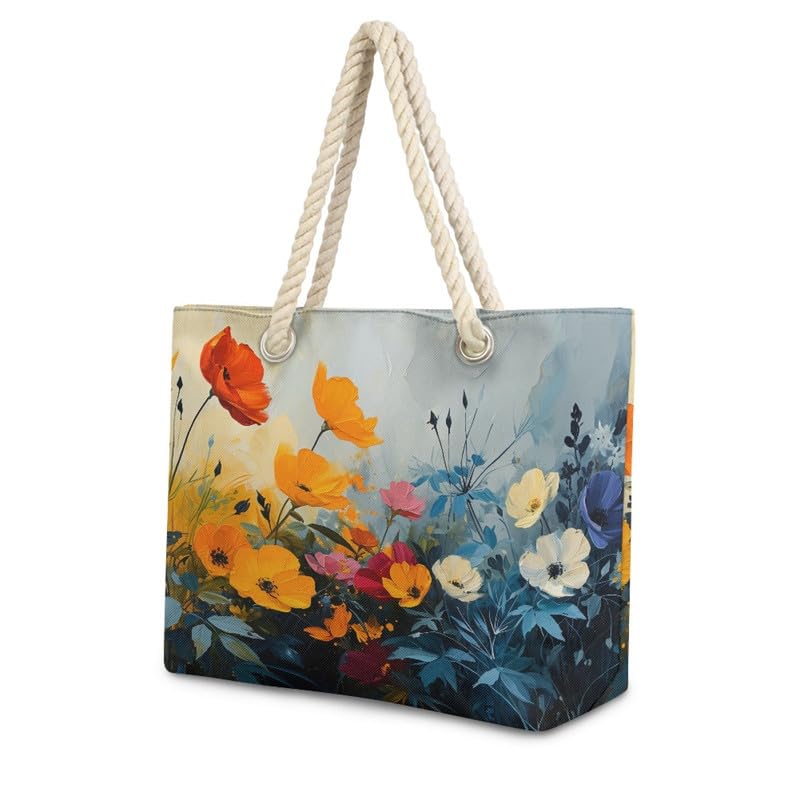 Tote Bags Shoulder Handbag for Work Beach, Canvas Totes Satchel Large Purse Bag for Gym Travel Shopping2