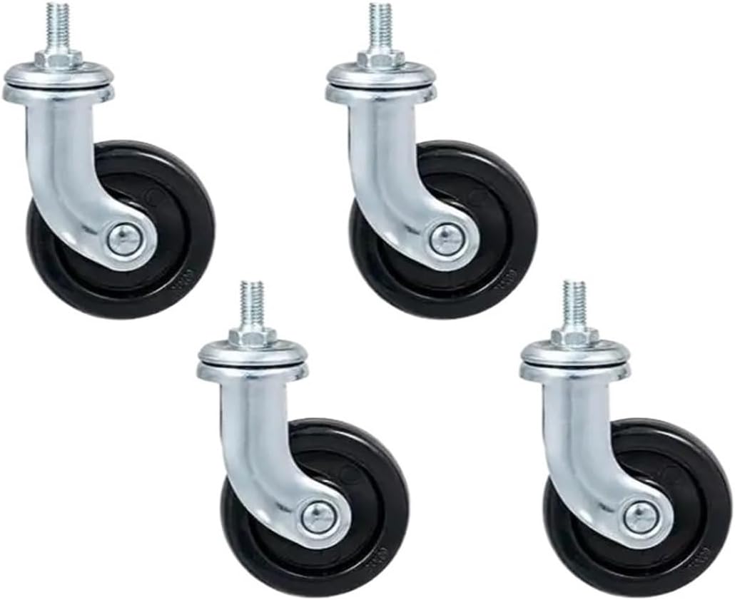 (Pack of 4) 2.5 Inch Swivel Wheels Beauty Salon Trolley Wheels Kitchen Storage Shelf Pulleys
