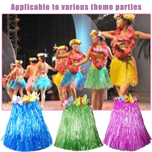 Asibt 10Pc/Lot Hawaiian Adult Luau Flowered Grass Skirt, 23 Inch Long Hula Skirt #TOP5