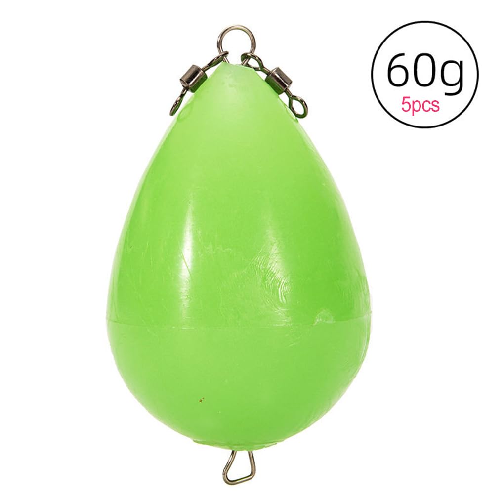 Rock Night Light Luminous Egg Fishing Bobbers Long Distance Thrower Akcesoria w kształcie jajka Bouy Wydajna przynęta 20 g (5 szt.) 5 szt