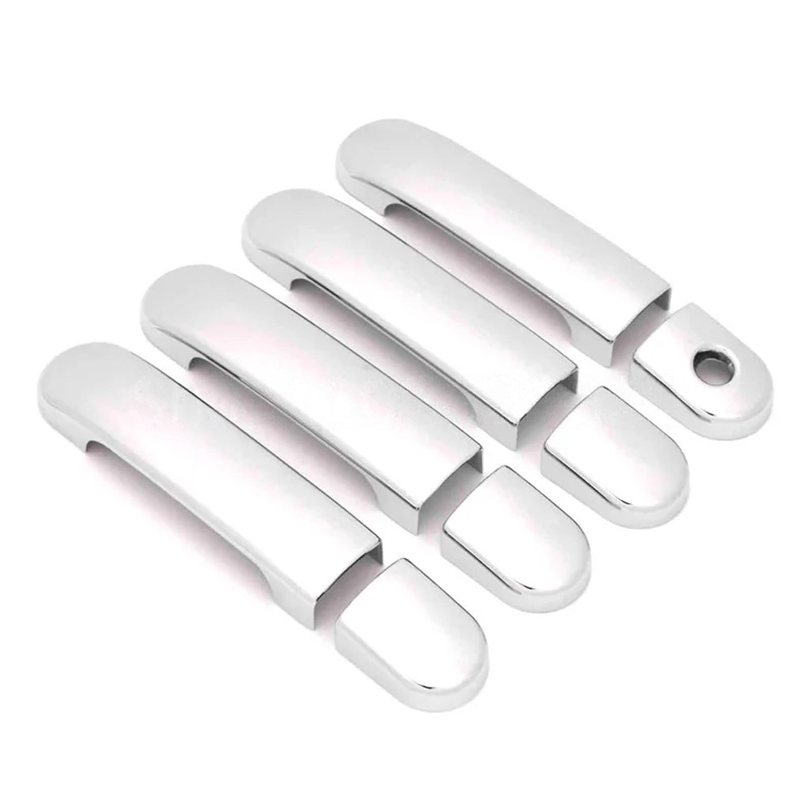 BQWYEDPL Car Door Handle Covers Trim Overlay Styling Sticker Fit for Nissan March Micra K12 Tiida C11 2003-2010 Car Door Latch Handle(Silver-1hole 0button)
