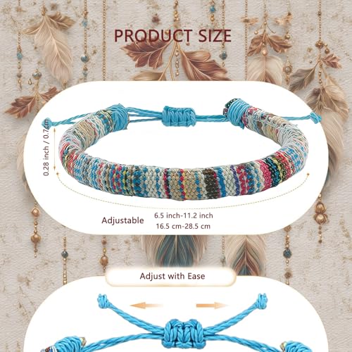 12 Pcs Boho Surfer Bracelets Anklet Adjustable for Men Women Unisex Handmade Braided Bracelet Adjustable Surfer Ankle Waterproof Summer Beach Bracelet String Rope Jewelry for Festival Accessories2