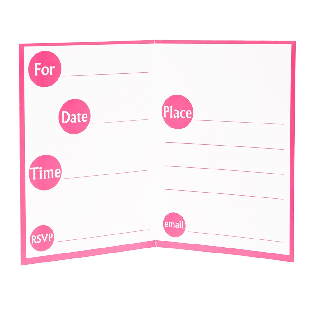 Hot Pink Polka Dot Invitations, 8ct