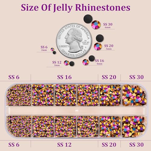 Image of Resin Jelly Rhinestones for Crafting with B7000 Jewelry Glue, 1 Box Gold Rose AB Flatback Crystal with 3Pcs 10ml Glue, Bedazzling Non Hotfix Gems for DIY Tumblers Clothing Shoes Manicure