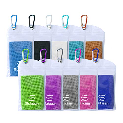 [10 Pack] Cooling Towel (40"x12"), Ice Towel, Soft Breathable Chilly Towel, Microfiber Towel