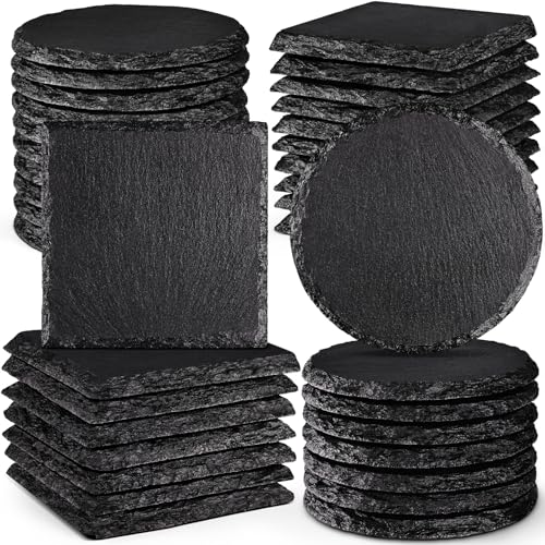 36 PCS Black Slate Coasters for Laser Engraving
