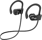 Bluetooth Headphones, Deep Bass Running Headphones 16H+ Playtime, Sport Earbuds with Secure Earhooks, IPX7 Waterproof Earbuds with Mic, Sound Isolation Wireless Earphones for Workout, Gym
