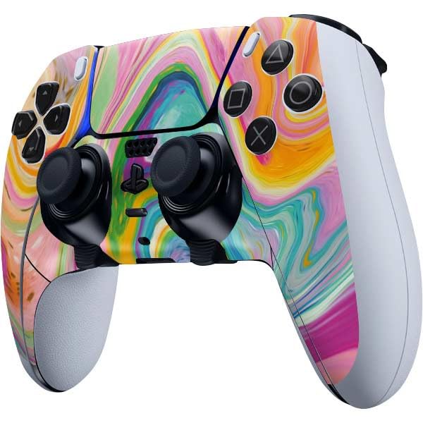 Skinit Decal Gaming Skin Compatible with PS5 DualSense Edge Pro Controller - Officially Licensed Pink Hair Anime Gamer Girl by Ivy Dolamore Design: Teal - EVBSHD10