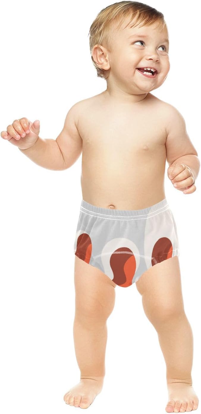 Baby Potty Training Toilet Pants Soft Cotton Night Time Potty Training Underwear Sleep Underwear for Toddler 2T Graffiti Art Orange White