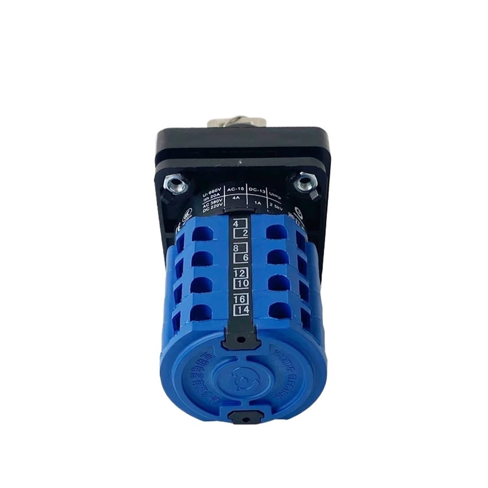 Interruptor de leva con perilla giratoria YMW26 LW26-20YS2/4, control de potencia dual, 20 A, 4 polos, 3 posiciones, 110 V-OFF-220 V, con cambio de llave