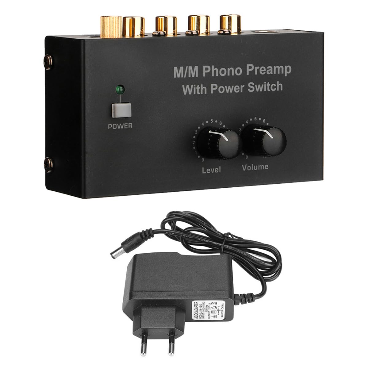 Sarini PP500P Phono-Plattenspieler-Vorverstärker, elektronischer Hi-Fi-Audio-Stereo-Phonographen-Vorverstärker mit Eingang/Ausgang, Verstärker für Plattenspieler und Schallplattenspieler