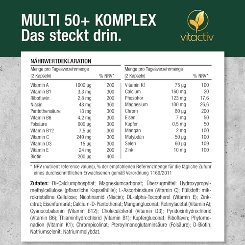 Mineralstoff Vitactiv Natural Nutrition Multi 50 plus